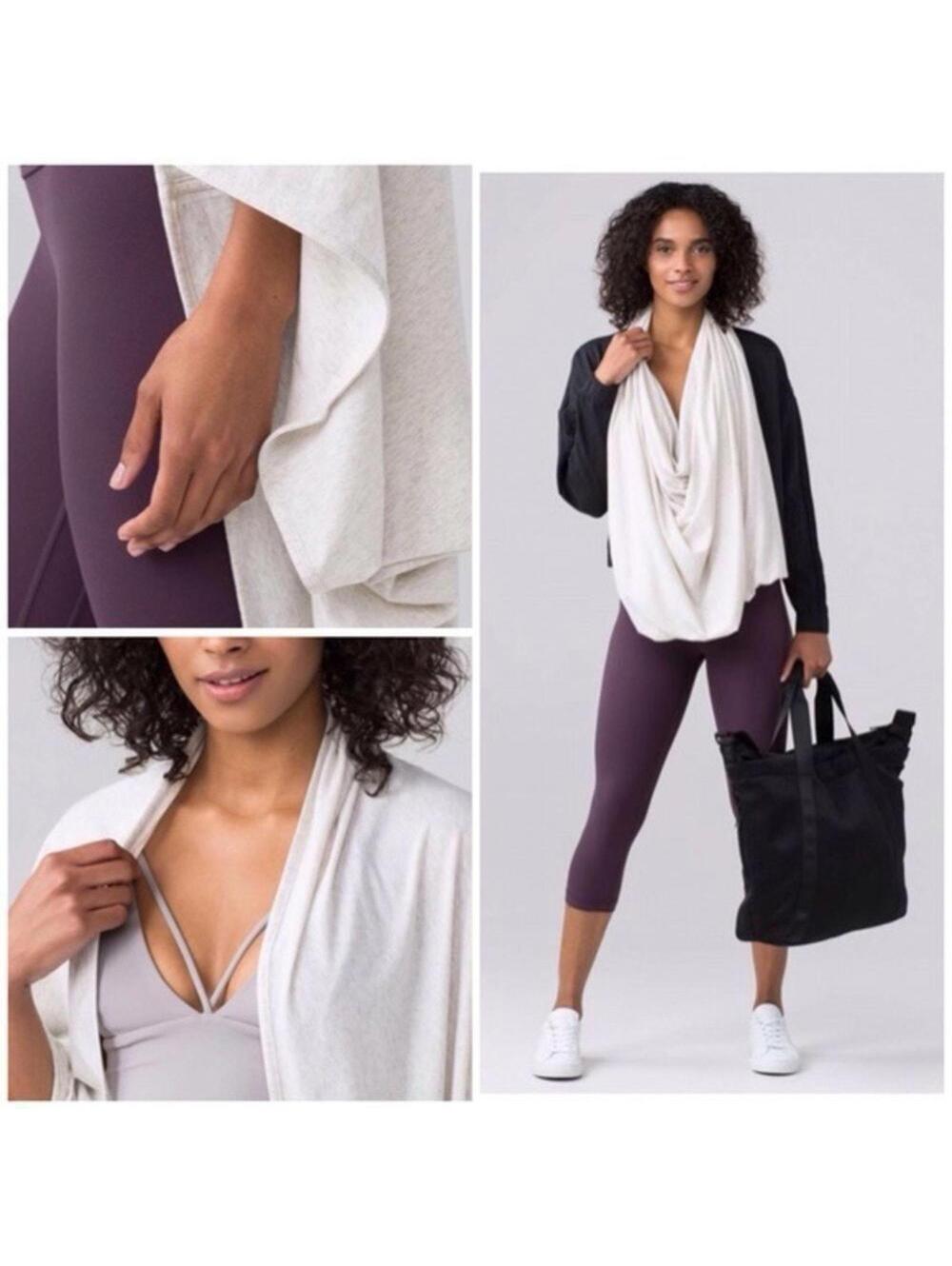 lululemon TU scarf shawl wrap w armholes in black - OS